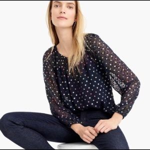 J. Crew Popover Dot Top